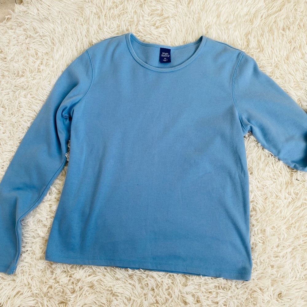 High Sierra Blue Long Sleeve Tee Shirt XL Cotton Casual Basic Top